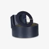 riem leder marine met ronde gesp | DELSCHER. Fashion
