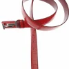 Riem leder rood croco met double T gesp | DELSCHER. Fashion