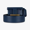 Riem leder T gesp petrol | DELSCHER. Fashion