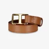 Riem leder T sluiting cognac | DELSCHER. Fashion