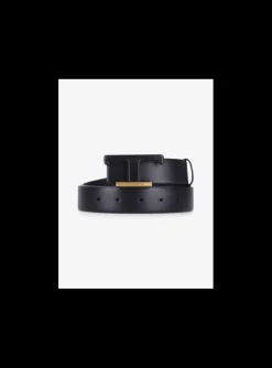 Riem leder T zwart | DELSCHER. Fashion