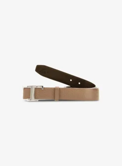Riem licht camel met zilveren t | DELSCHER. Fashion