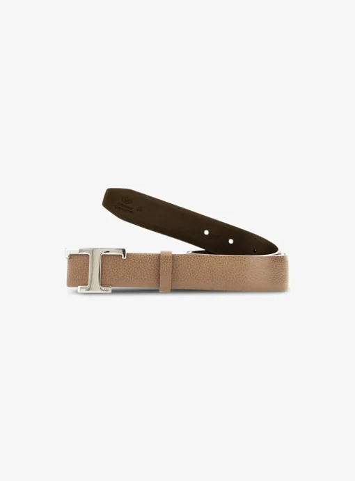 Riem licht camel met zilveren t | DELSCHER. Fashion