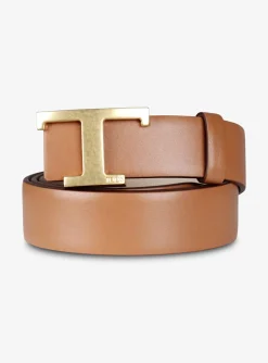 Riem new timeless leer T cognac nude | DELSCHER. Fashion
