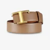 Riem new timeless leer T light cognac oranje | DELSCHER. Fashion