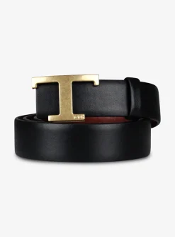 Riem new timeless leer T zwart bordeaux | DELSCHER. Fashion