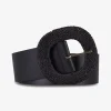 Riem Ticha raffia zwart | DELSCHER. Fashion