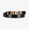 riem zwart logo gesp | DELSCHER. Fashion