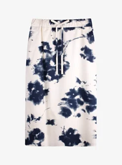 Rok astro wit blauw dessin | DELSCHER. Fashion