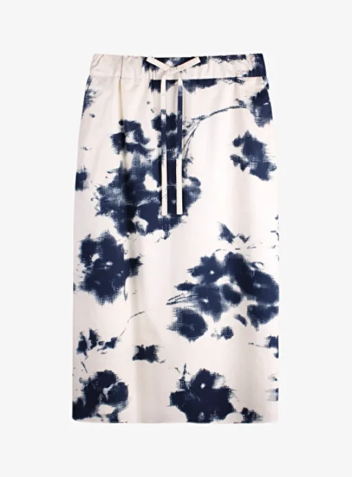 Rok astro wit blauw dessin | DELSCHER. Fashion