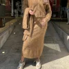 Rok barbados brushed cashmere cognac | DELSCHER. Fashion