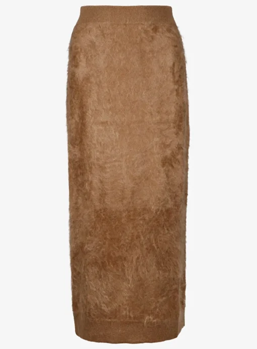 Rok barbados brushed cashmere cognac | DELSCHER. Fashion