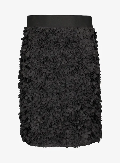 Rok blaadjes dessin zwart | DELSCHER. Fashion