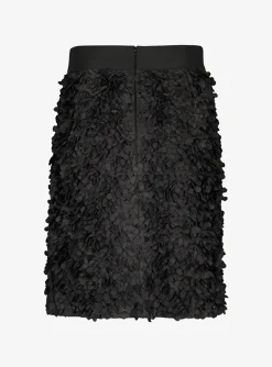 Rok blaadjes dessin zwart | DELSCHER. Fashion