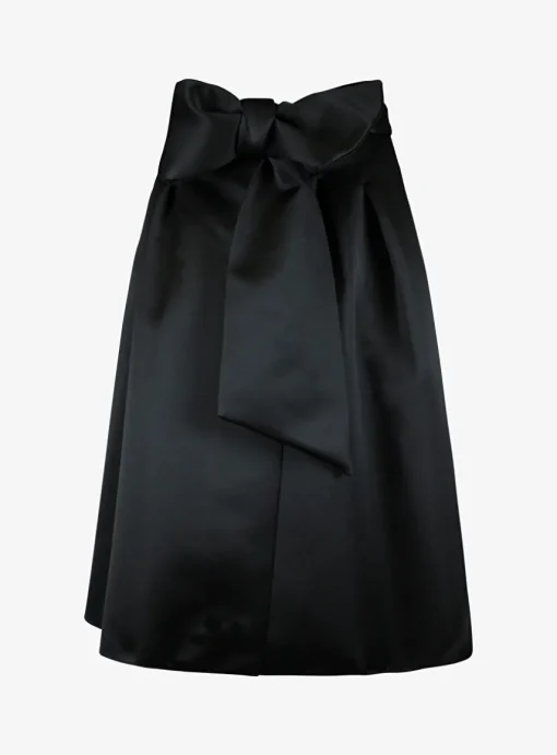 Rok brial glanzend zwart | DELSCHER. Fashion