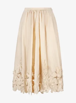 Rok broderie nude | DELSCHER. Fashion