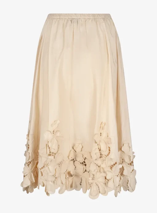 Rok broderie nude | DELSCHER. Fashion