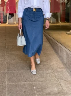 Rok calvin lichtblauw denim | DELSCHER. Fashion
