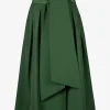 Rok chiara technisch katoen groen | DELSCHER. Fashion