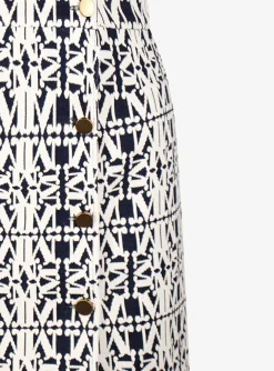 Rok kort maxmara logo marine offwhite | DELSCHER. Fashion