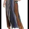 Rok lurex streep multicolor, oranje, zwart, wit | DELSCHER. Fashion