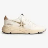 running sole sneaker wit goud beige | DELSCHER. Fashion