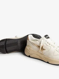 running sole sneaker wit goud beige | DELSCHER. Fashion