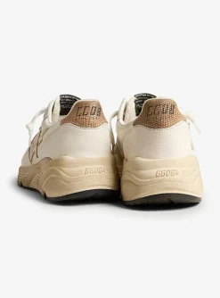 running sole sneaker wit goud beige | DELSCHER. Fashion