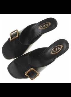 Sandalette muiltje met kunststof hak | DELSCHER. Fashion