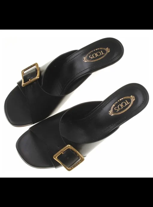 Sandalette muiltje met kunststof hak | DELSCHER. Fashion