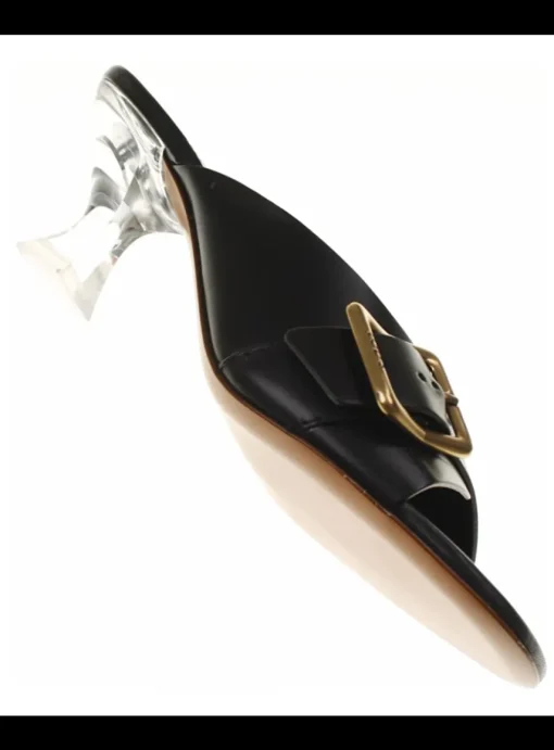 Sandalette muiltje met kunststof hak | DELSCHER. Fashion