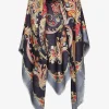 Shawl bloemdessin marine multicolor | DELSCHER. Fashion