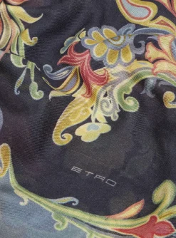 Shawl bloemdessin marine multicolor | DELSCHER. Fashion