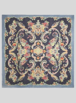 Shawl bloemdessin marine multicolor | DELSCHER. Fashion