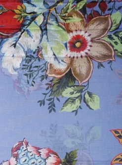 Shawl bloemen dessin rood blauw | DELSCHER. Fashion