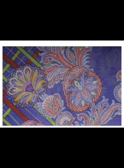 Shawl cashmere lavendel blauw multicolor | DELSCHER. Fashion