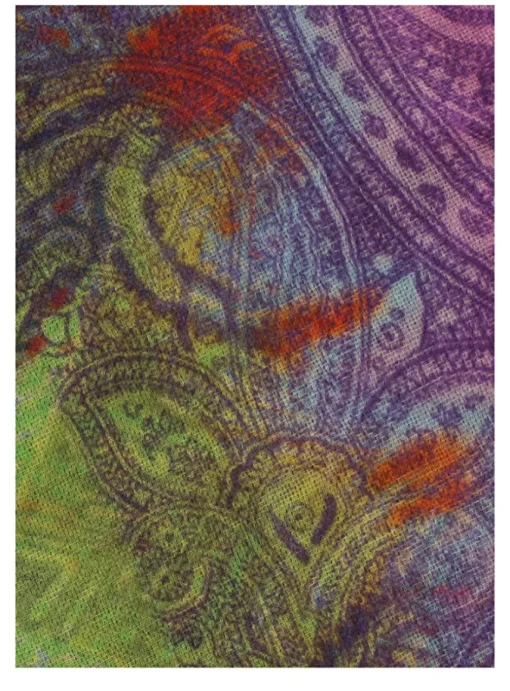 Shawl cashmere paars groen | DELSCHER. Fashion