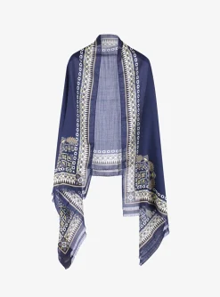 Shawl dessin rand marine | DELSCHER. Fashion