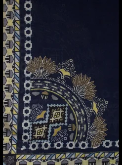 Shawl dessin rand marine | DELSCHER. Fashion