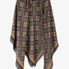Shawl dessin zwart bruin | DELSCHER. Fashion