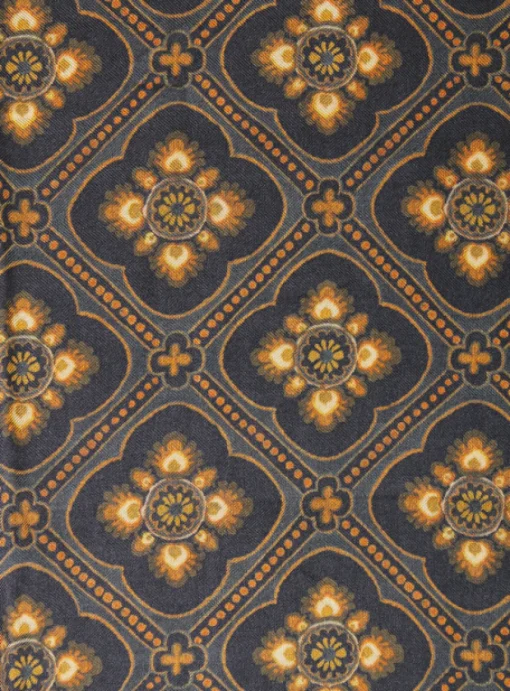 Shawl dessin zwart bruin | DELSCHER. Fashion