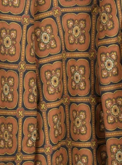 Shawl dessin zwart cognac | DELSCHER. Fashion