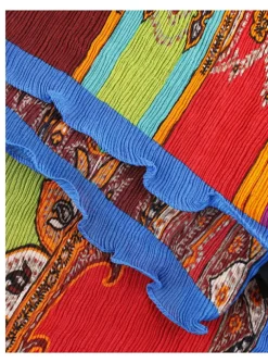 Shawl krinkel multicolor met paisley print | DELSCHER. Fashion