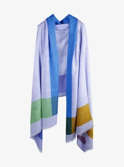 Shawl lavendel blauw geel bordeaux | DELSCHER. Fashion