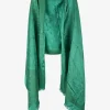 Shawl logo paisley print groen | DELSCHER. Fashion