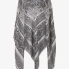Shawl paisley dessin zwart, licht taupebeige | DELSCHER. Fashion