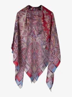 Shawl paisley rood blauw | DELSCHER. Fashion