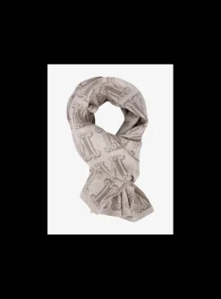 Shawl Zattera cashmere logo beige | DELSCHER. Fashion