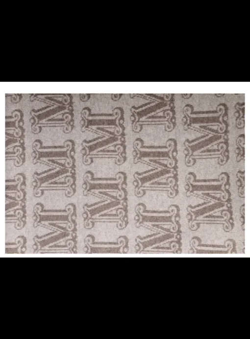 Shawl Zattera cashmere logo beige | DELSCHER. Fashion