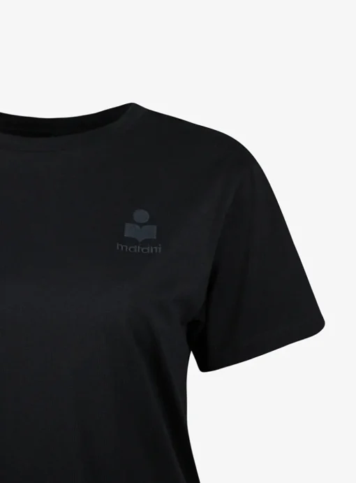 Shirt aby zwart basic met klein logo | DELSCHER. Fashion